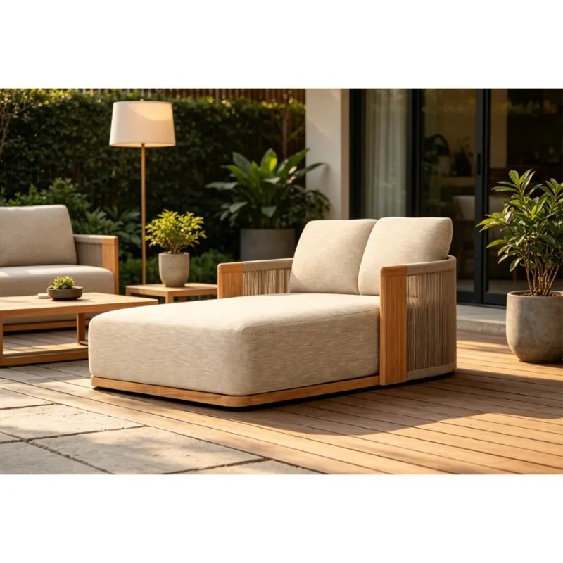 Outdoor Furniture Teak Wood - Veranda Tik Ahşap Şezlong Güneşlenme Yatağı