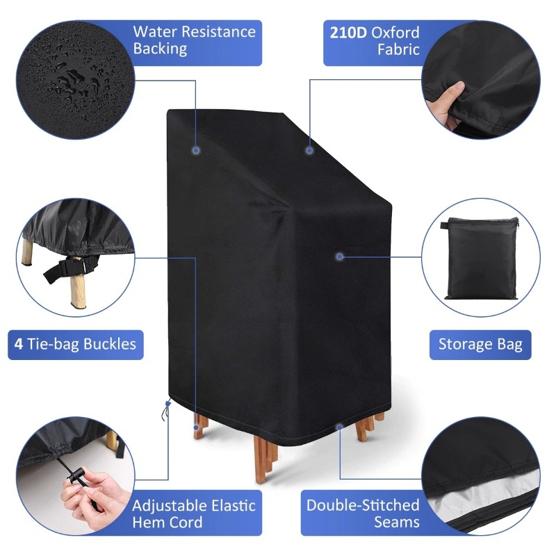 Outdoor Furniture With Covers - 1/2/PCS İstiflenebilir Sandalye Toz Örtüsü Su