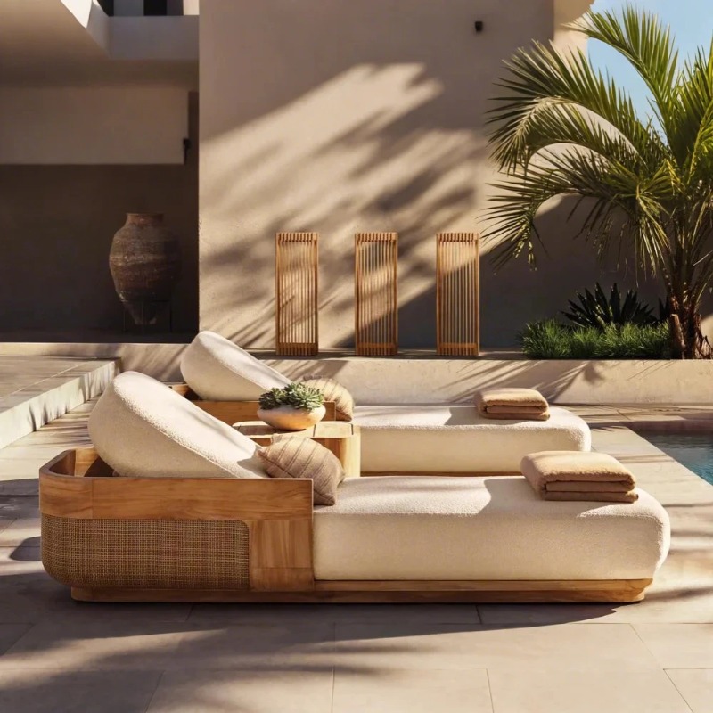 Outdoor Furniture Teak Wood - Sun Beach Şezlong ve Gündüz Yatağı