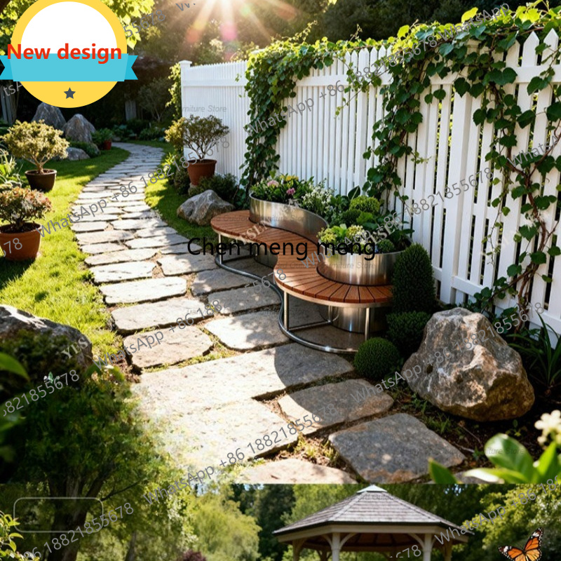 Outdoor Furniture Bench - D80 Paslanmaz Çelik Çiçek Kutusu Koltuk