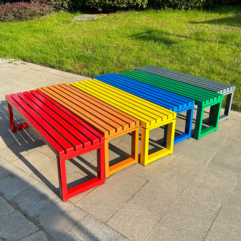Outdoor Furniture Bench - İnternet ünlüsü Sırtlıklı beyaz bank Tamamen