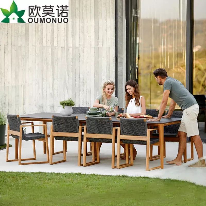 Outdoor Furniture Teak Wood - Dış Mekan Rattan Tik Ahşap Yemek