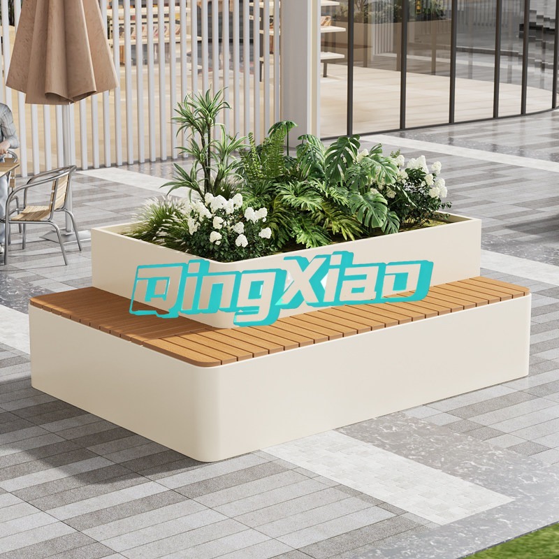 Outdoor Furniture Bench - Dış Mekan Bankı, Yerleşik Saksı, Hava