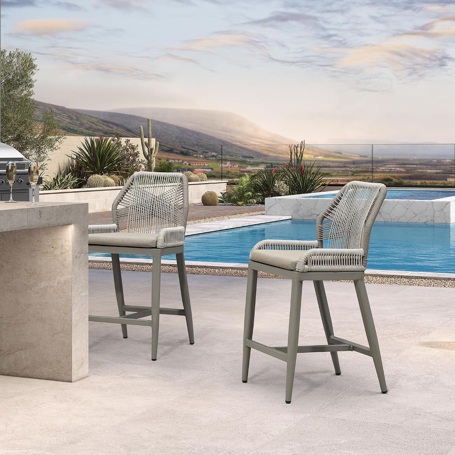 Taupe Bar Tabureleri 2 adet, A - Outdoor Furniture Quick Dry incelemesi ve fiyatı