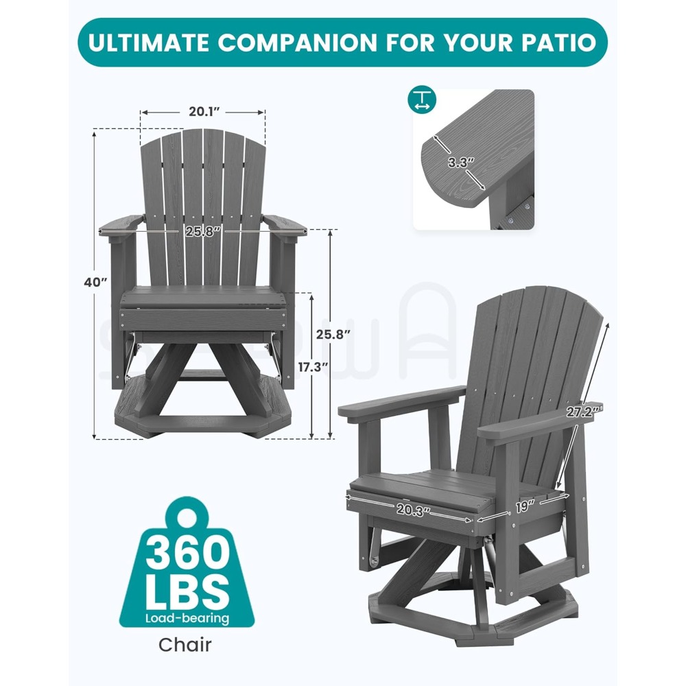 Adirondack Döner Sallanan Sand - Outdoor Furniture Hdpe incelemesi ve fiyatı